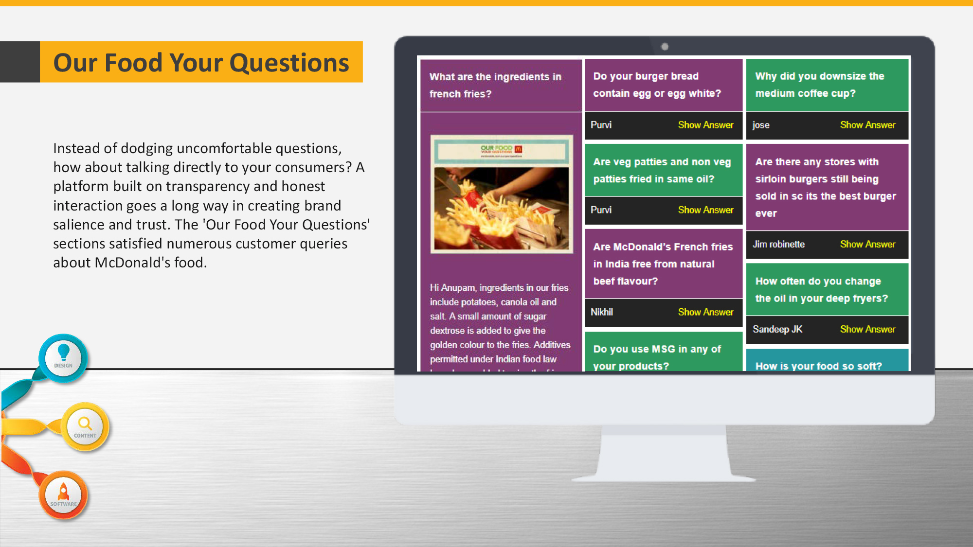 A platform built on transparency and honest interaction, directly engaging with customers.